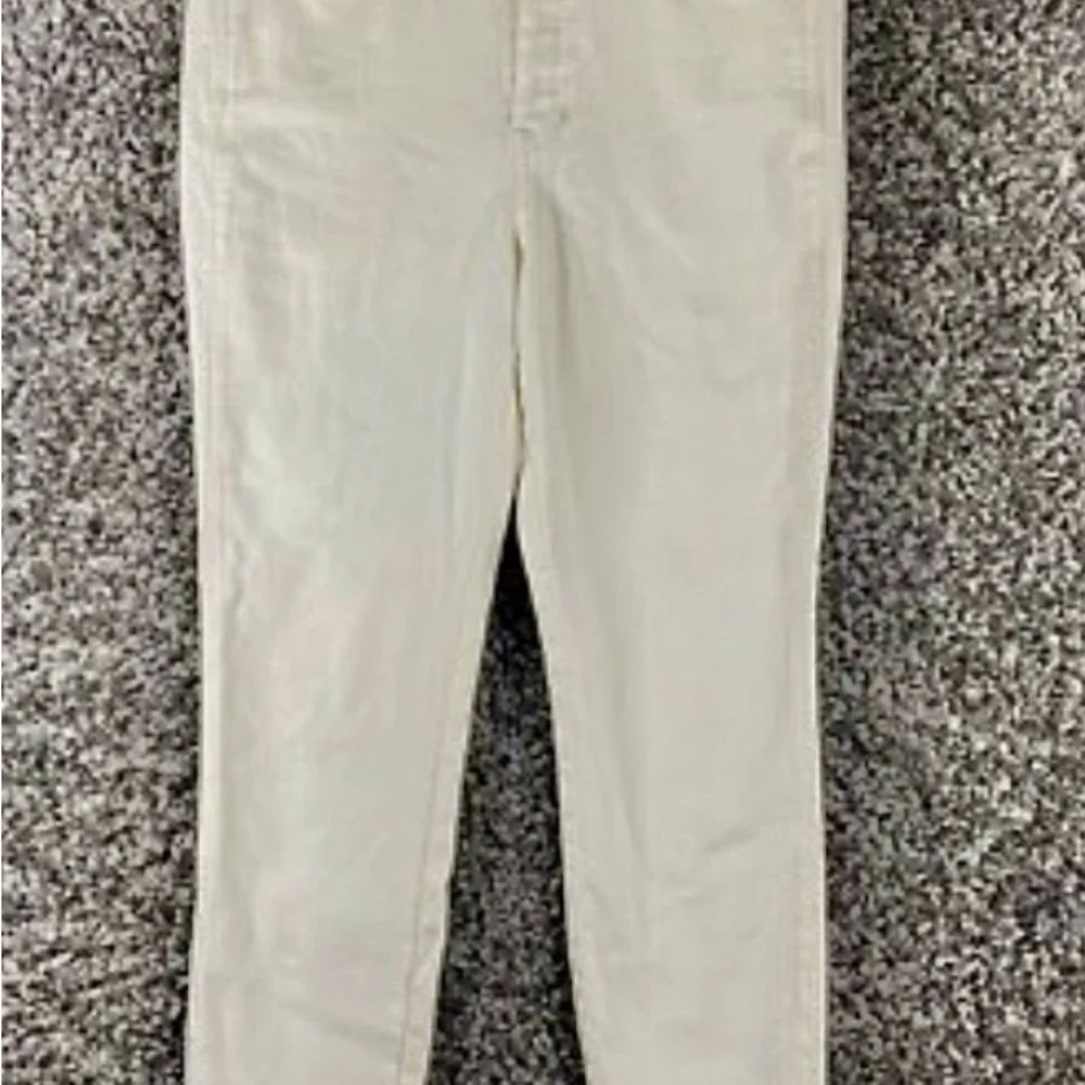 Free People Women's White Straight Leg Ankle Jeans